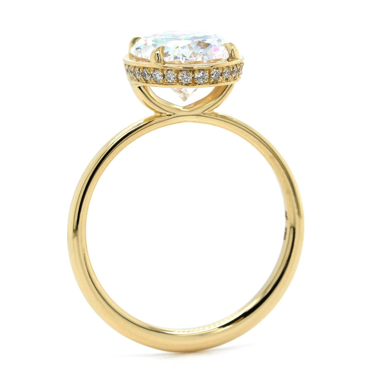 18K Yellow Gold Oval Engagement Ring Setting