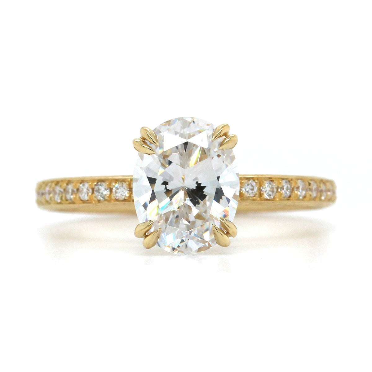 18K Yellow Gold Florentine Finish Engagement Ring Setting, 18k yellow gold, Long's Jewelers