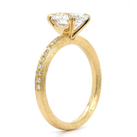18K Yellow Gold Florentine Finish Engagement Ring Setting, 18k yellow gold, Long's Jewelers