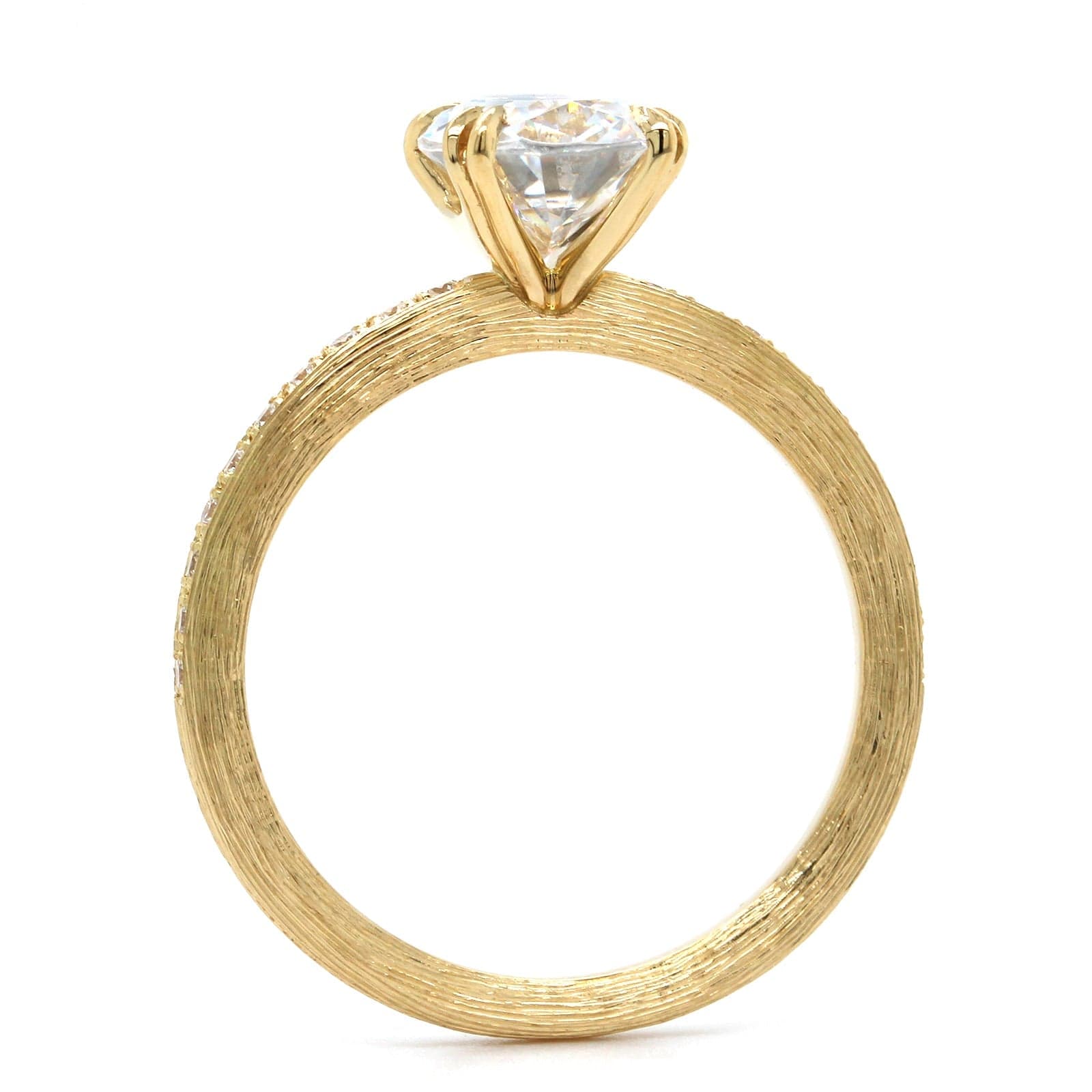 18K Yellow Gold Florentine Finish Engagement Ring Setting, 18k yellow gold, Long's Jewelers