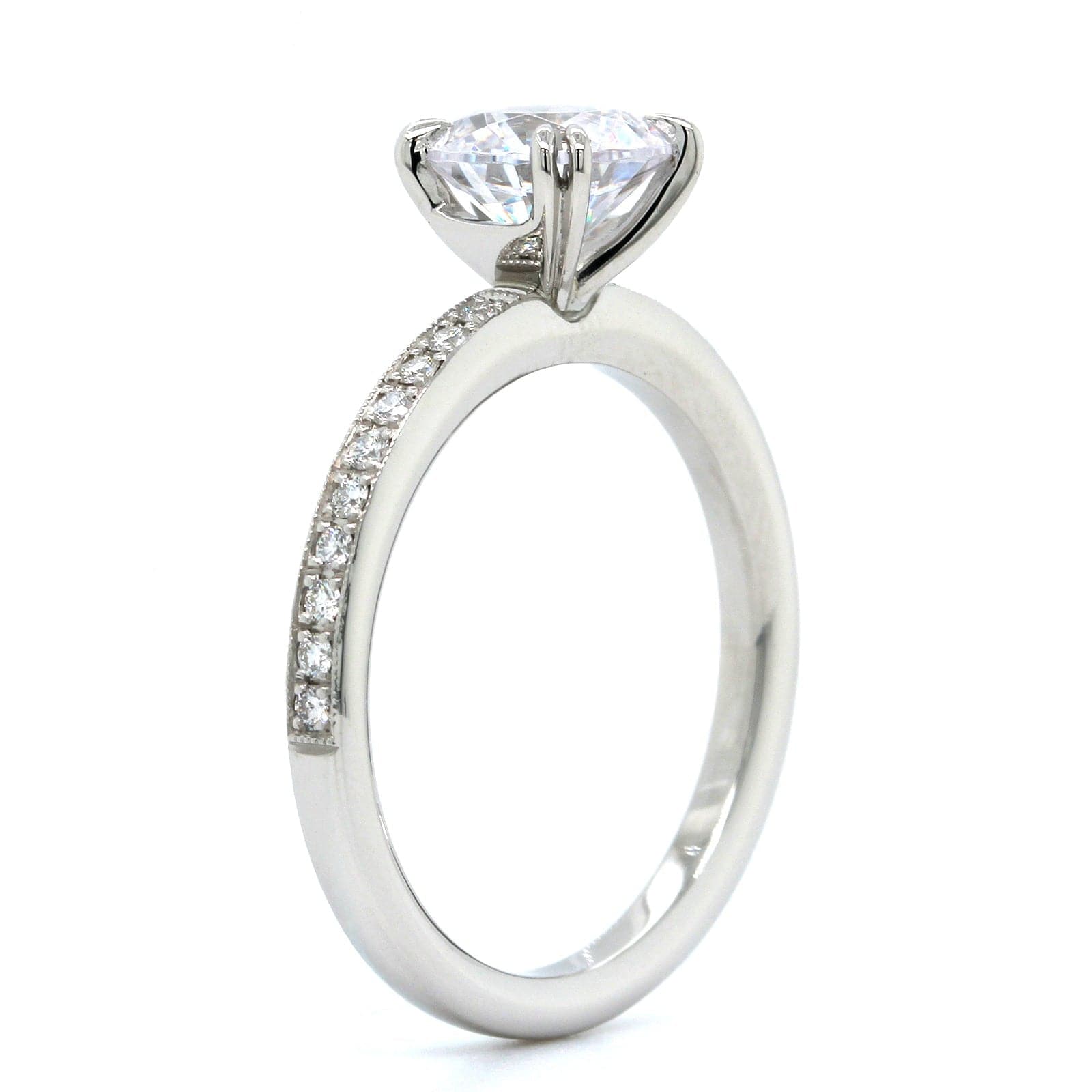 Ring Double R Platinum Double Claw Prong Engagement Ring Setting – Long's Jewelers