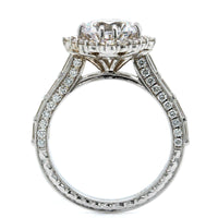 18K White Gold Vintage Style Diamond Engagement Ring Setting, 18k white gold, Long's Jewelers
