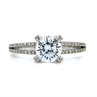 18K White Gold Split Shank Diamond Engagement Ring Setting, Long's Jewelers