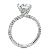 Platinum 3 Row Pave Diamond Engagement Ring Setting, Long's Jewelers