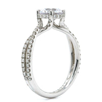 Platinum Diamond Hidden Halo Twisted Shank Engagement Ring Setting, Long's Jewelers