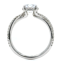 Platinum Diamond Hidden Halo Twisted Shank Engagement Ring Setting, Long's Jewelers