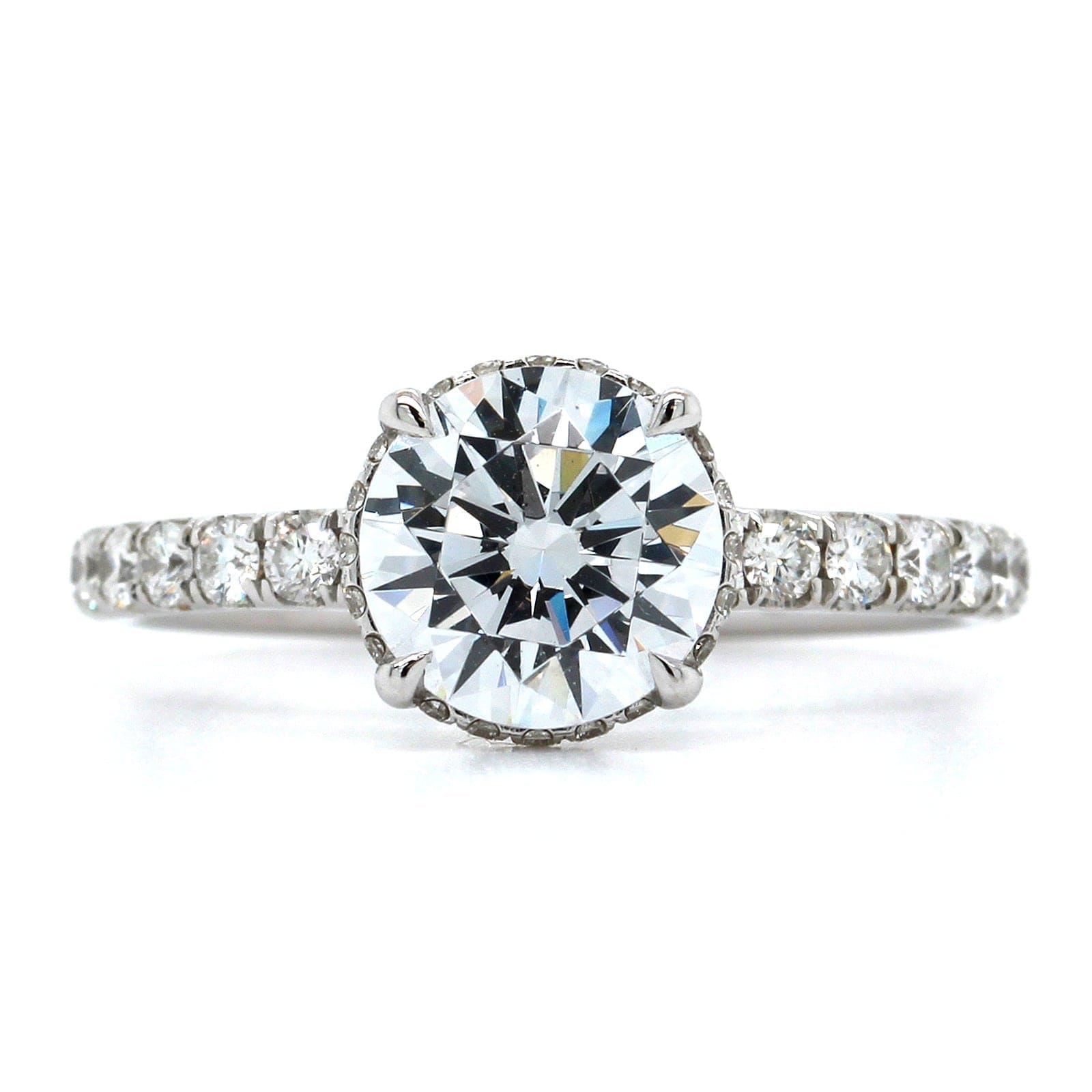 Platinum Diamond Hidden Halo Engagement Ring Setting, Long's Jewelers