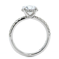 Platinum Diamond Hidden Halo Engagement Ring Setting, Long's Jewelers