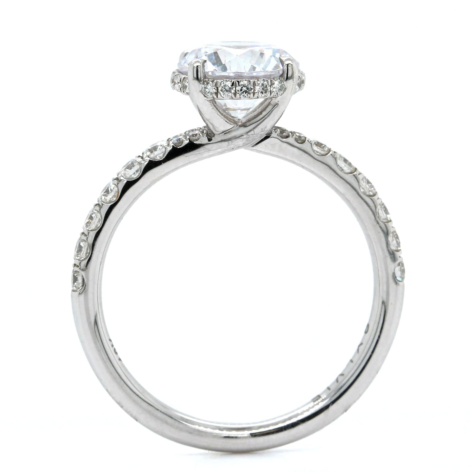 Platinum Diamond Hidden Halo Engagement Ring Setting, Long's Jewelers