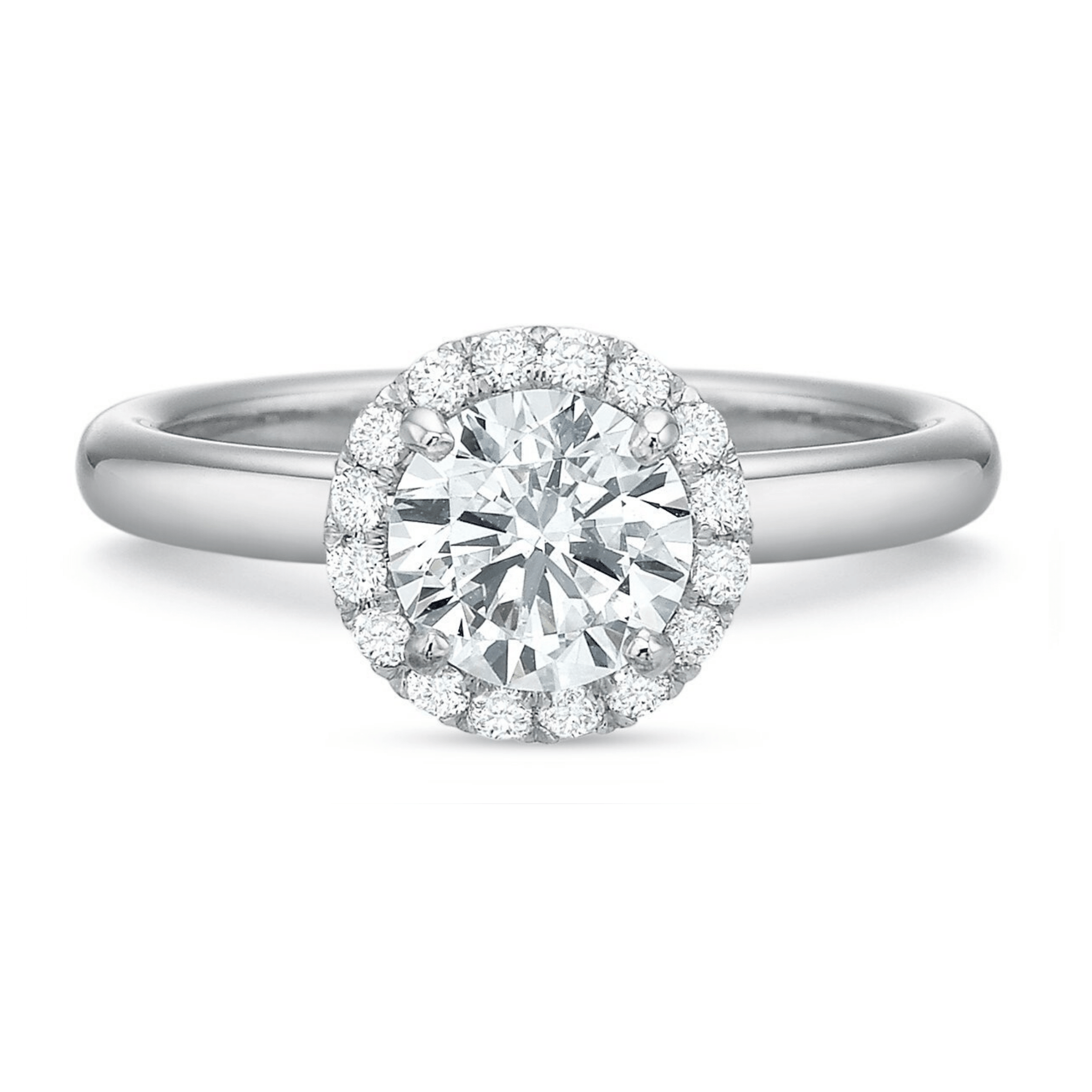 Platinum Mod Classic Silk Prong Halo Engagement Ring Setting