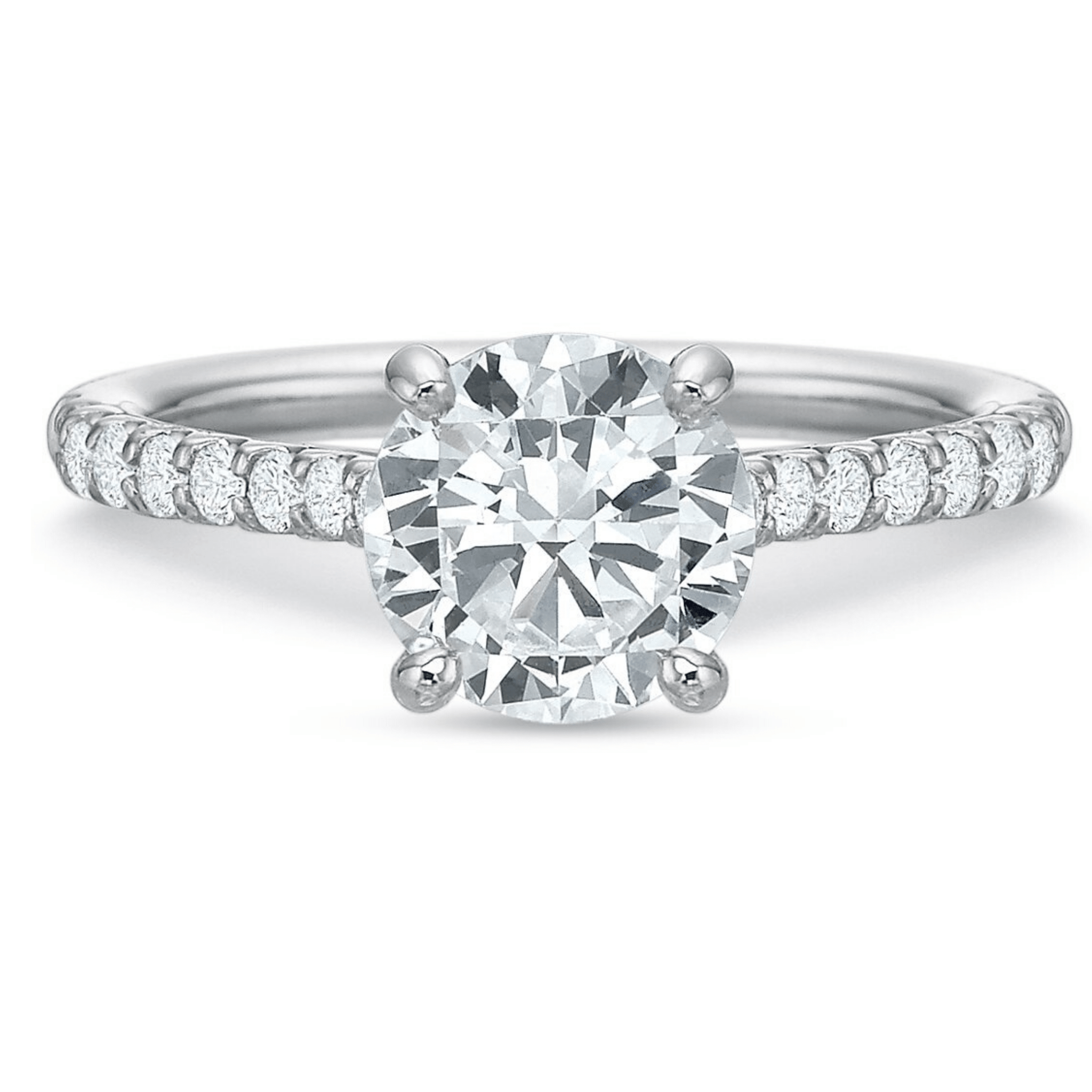 Platinum Comfort Fit Shared Prong Engagement Ring Setting