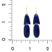 18K Yellow Gold Lapis ArrowHead Drop Earrings