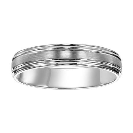 14K White Gold Polish and Satin Band