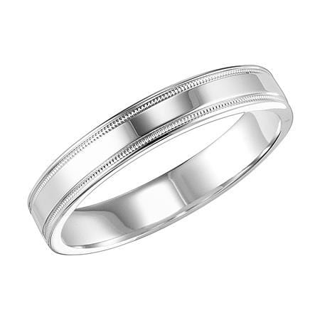 14K White Gold Polish Milgrain Band