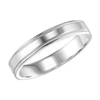 14K White Gold Polish Milgrain Band