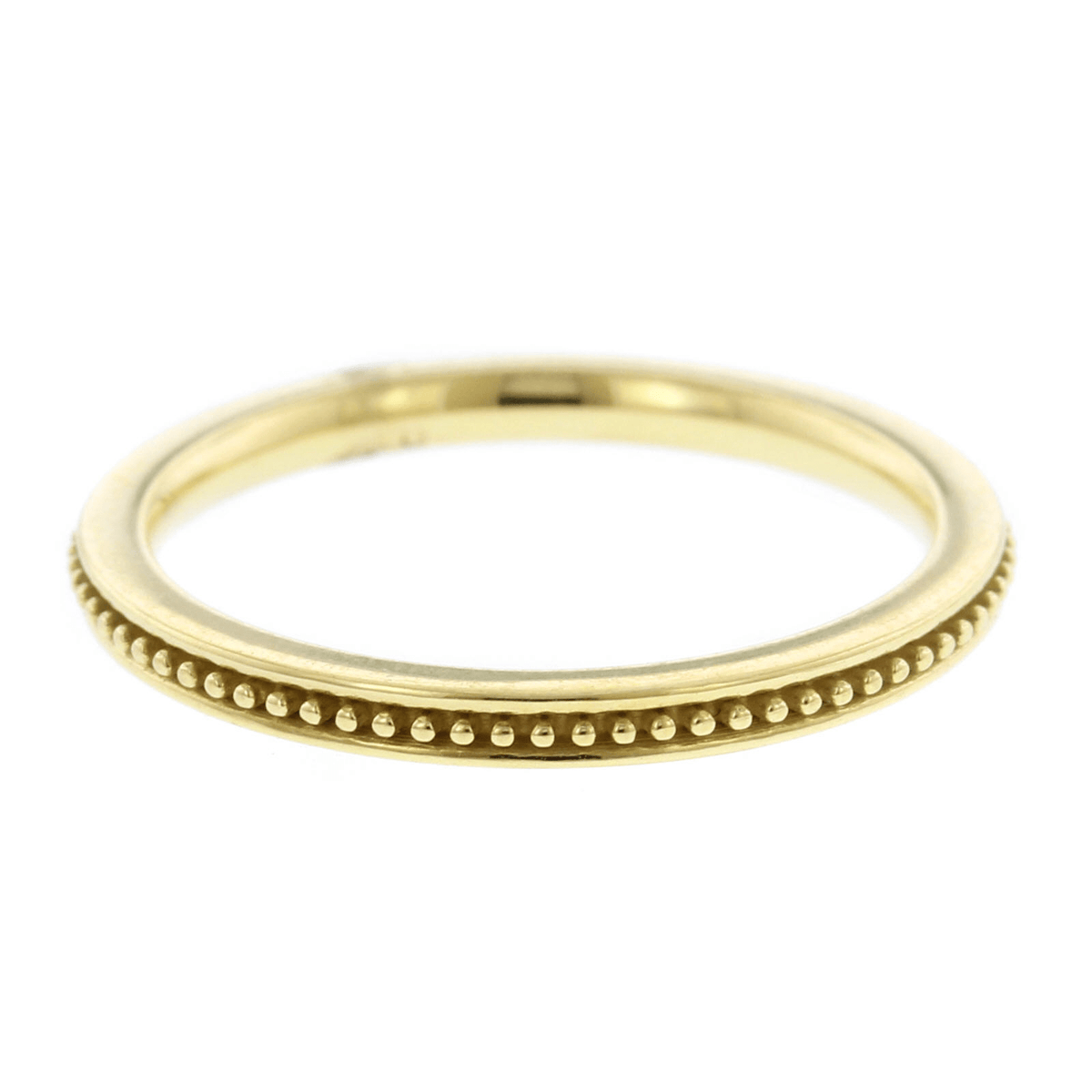 18K Gold High Polished Beaded Band