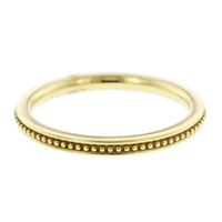 18K Gold High Polished Beaded Band