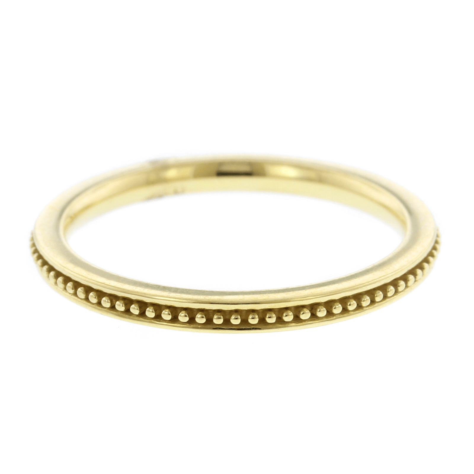 18K Gold High Polished Beaded Band