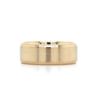 14K Yellow Gold Band with Satin Center Polished Edges
