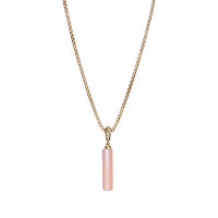 Barrel Charm in Pink Opal with 18K Gold