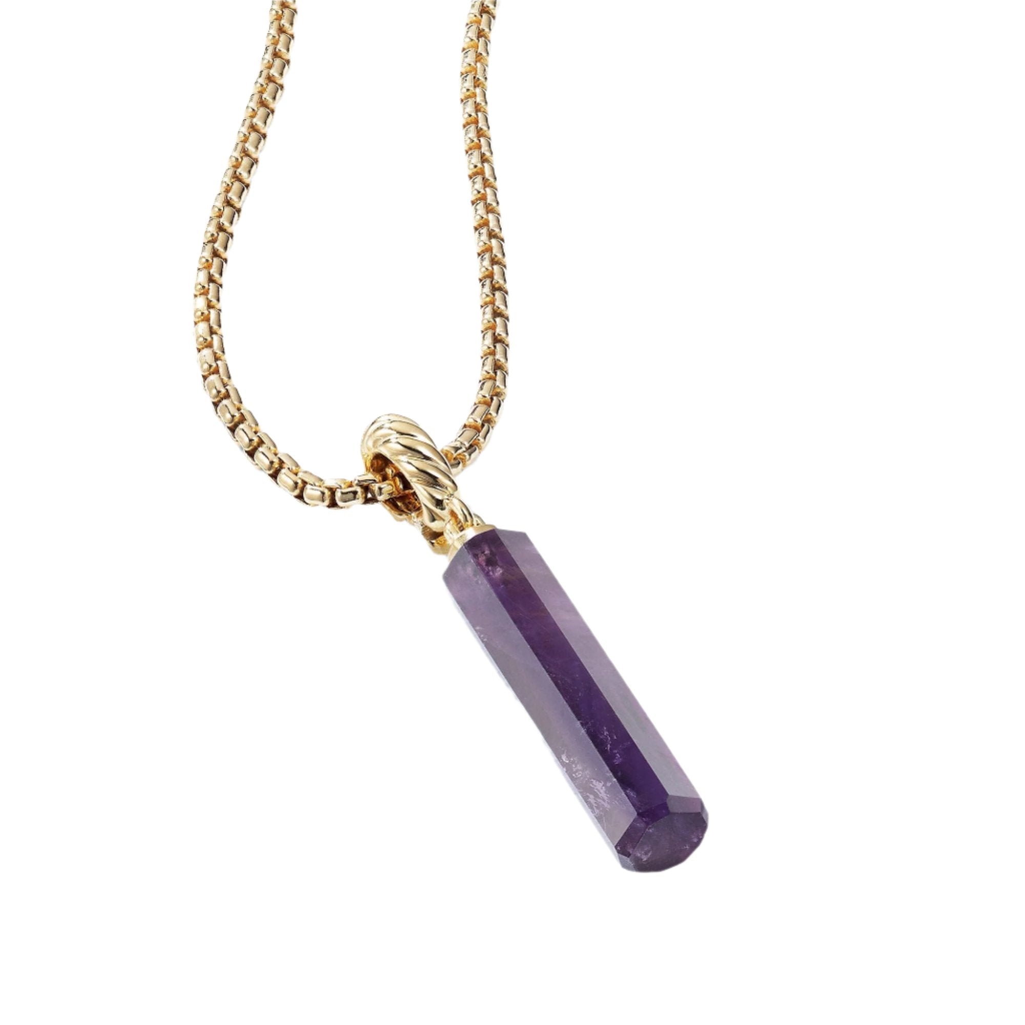 Barrel Charm in Amethyst with 18K Gold