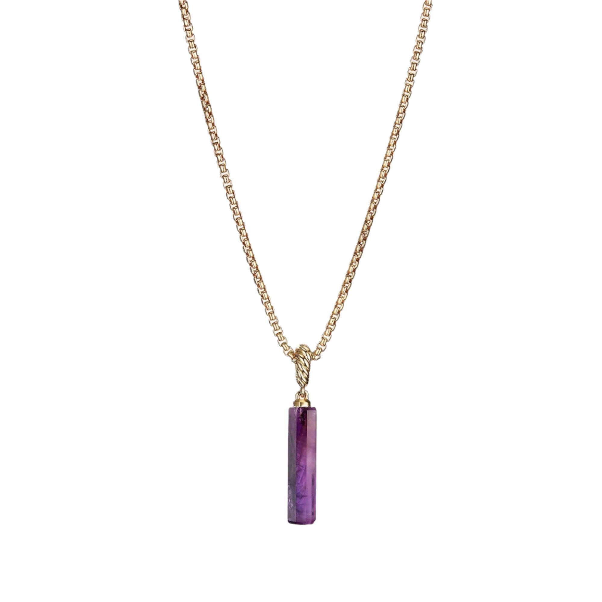 Barrel Charm in Amethyst with 18K Gold