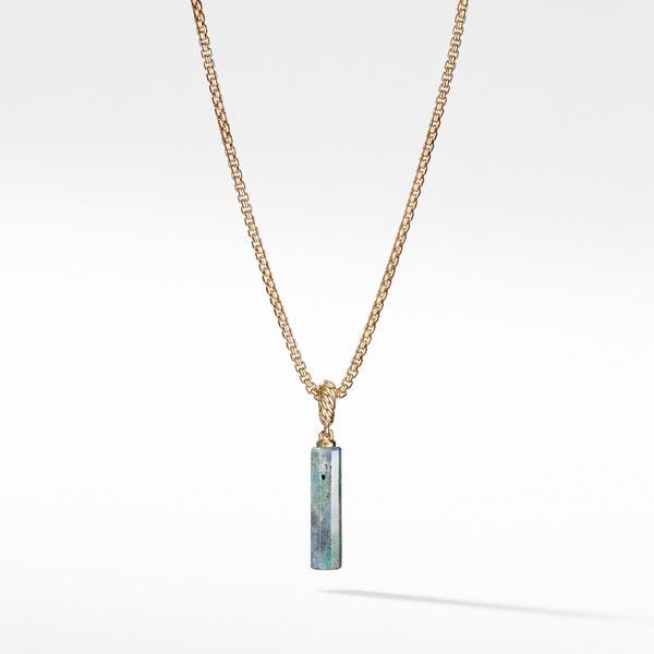 Barrel Charm in Labradorite with 18K Gold