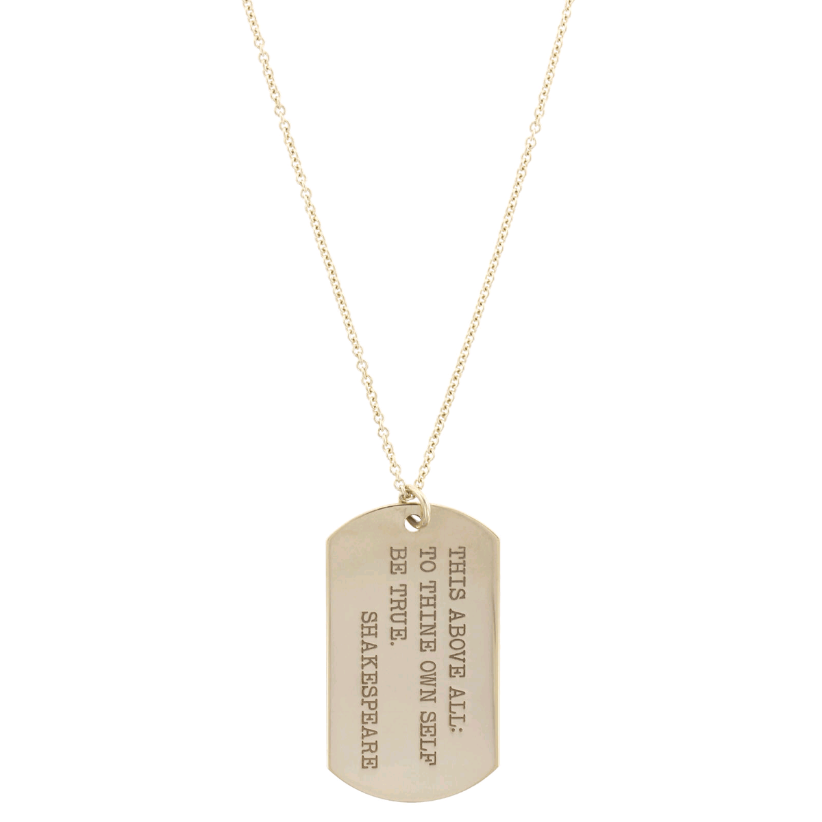 14K Yellow Gold Personalized Dog Tag Necklace