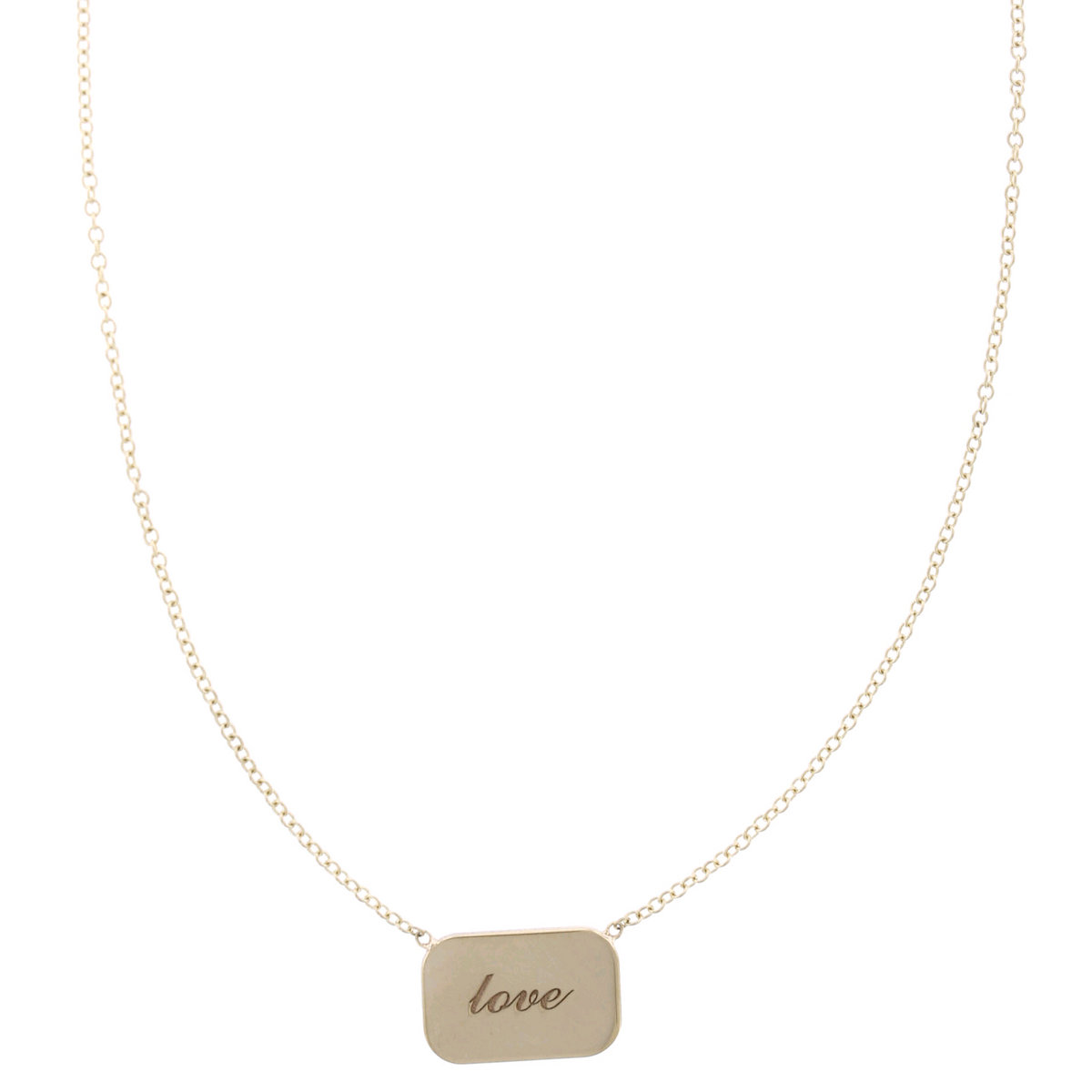 14K Yellow Gold Personalized Disc Necklace