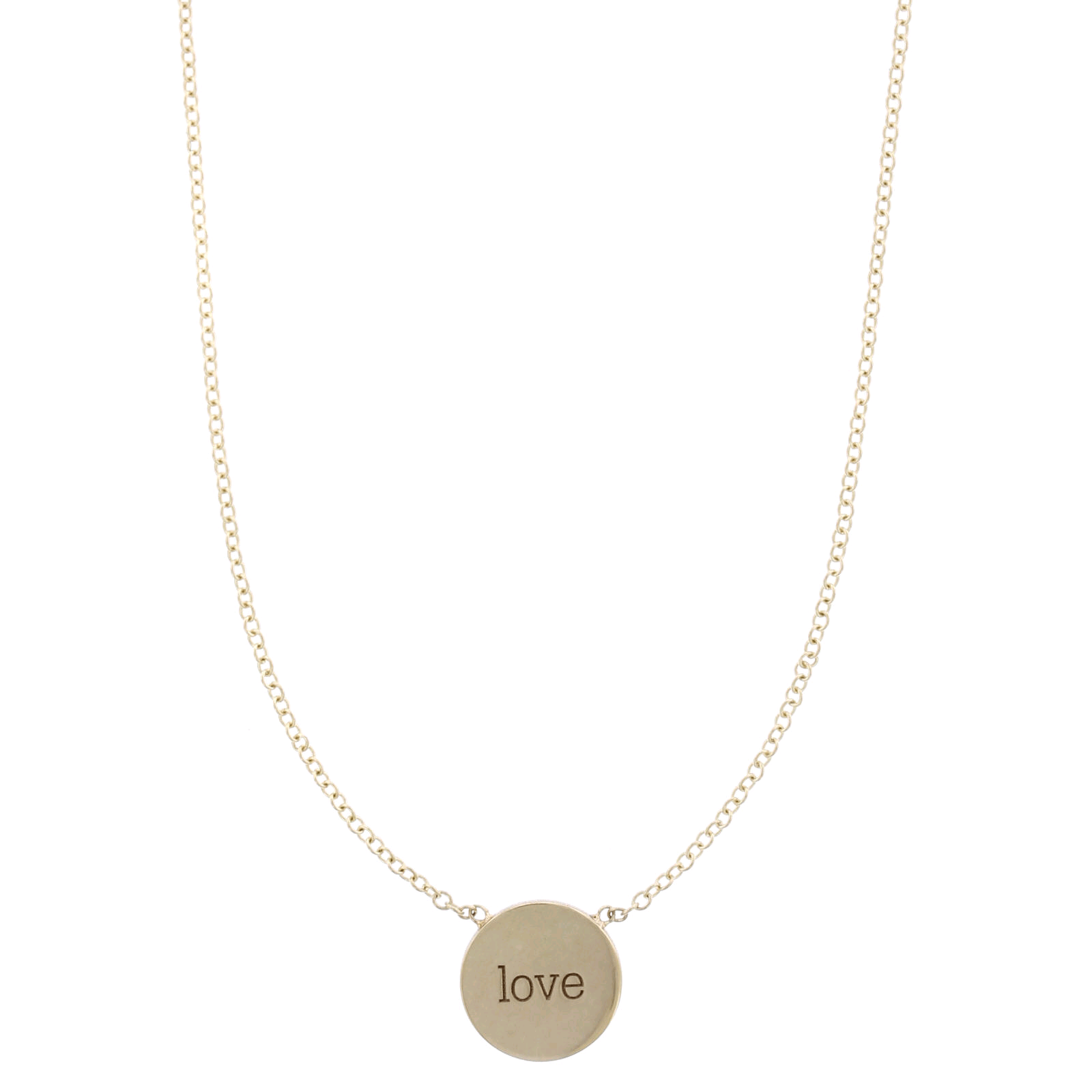 14K Yellow Gold Personalized Disc Necklace