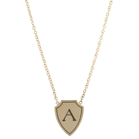 14K Yellow Gold Initial Shield Necklace