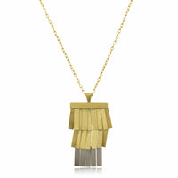18K Yellow Gold and Platinum Moonlight Fringe Pendant