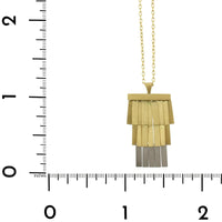 18K Yellow Gold and Platinum Moonlight Fringe Pendant