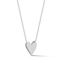 14K White Gold Engravable Heart Pendant