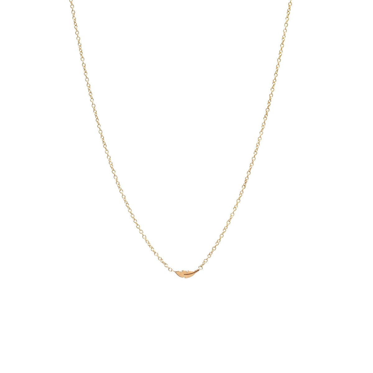 14K Yellow Gold Feather Necklace