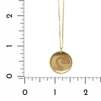 14K Yellow Gold Aquarius Zodiac Pendant