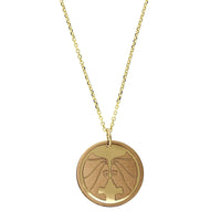14K Yellow Gold Gemini Disc Pendant