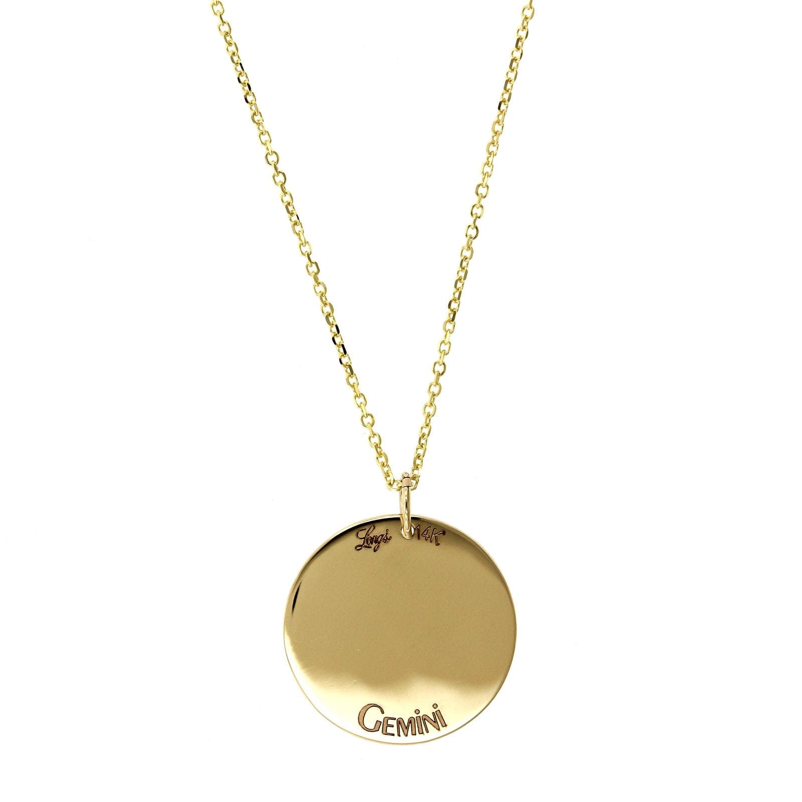 14K Yellow Gold Gemini Zodiac Pendant