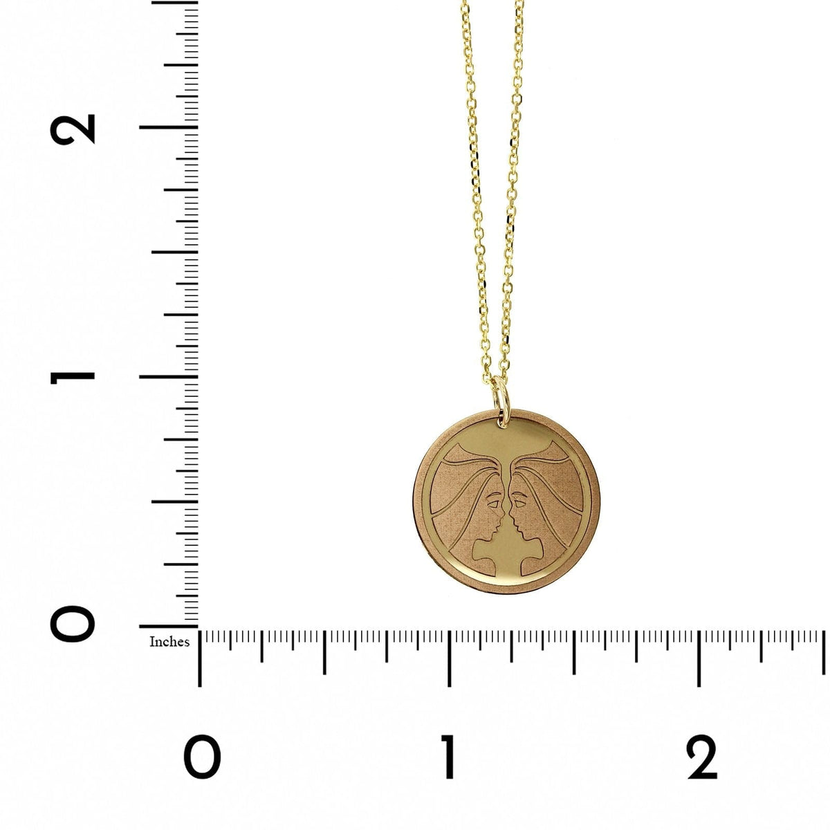 14K Yellow Gold Gemini Zodiac Pendant