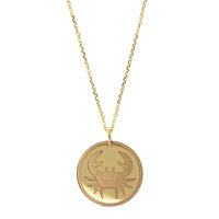 14K Yellow Gold Cancer Disc Pendant