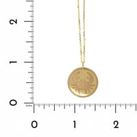 14K Yellow Gold Cancer Zodiac Pendant