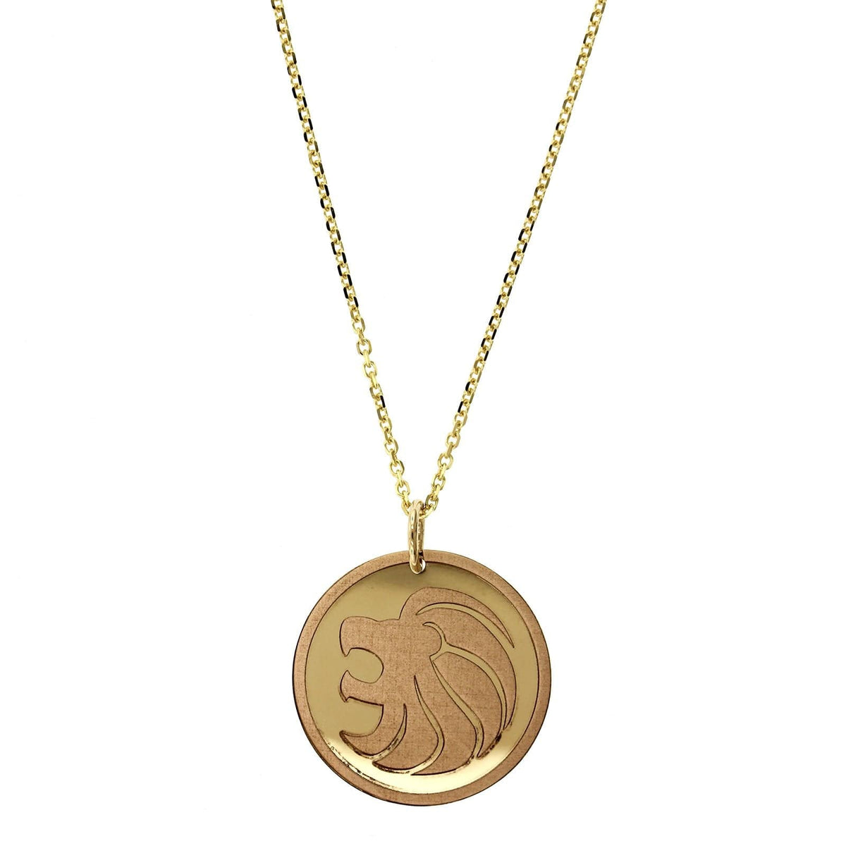 14K Yellow Gold Leo Zodiac Pendant