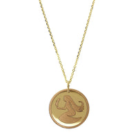 14K Yellow Gold Virgo Disc Pendant