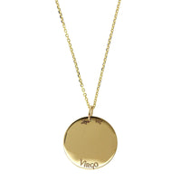 14K Yellow Gold Virgo Zodiac Pendant