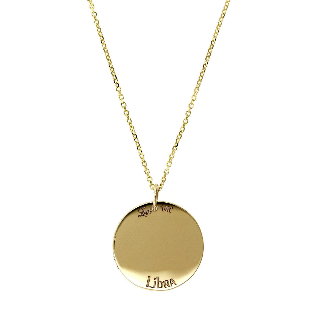 14K Yellow Gold Libra Zodiac Pendant