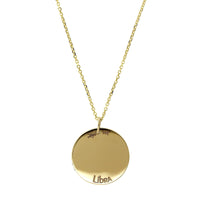 14K Yellow Gold Libra Zodiac Pendant