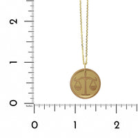 14K Yellow Gold Libra Zodiac Pendant