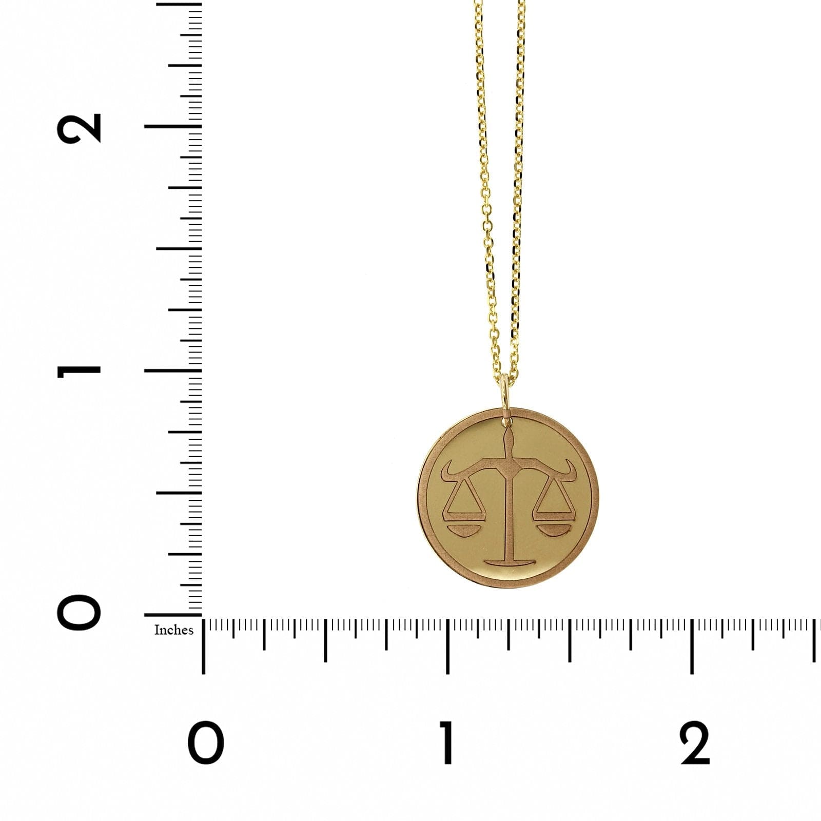 14K Yellow Gold Libra Zodiac Pendant