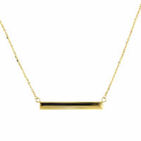 14K Yellow Gold Engravable Bar Necklace