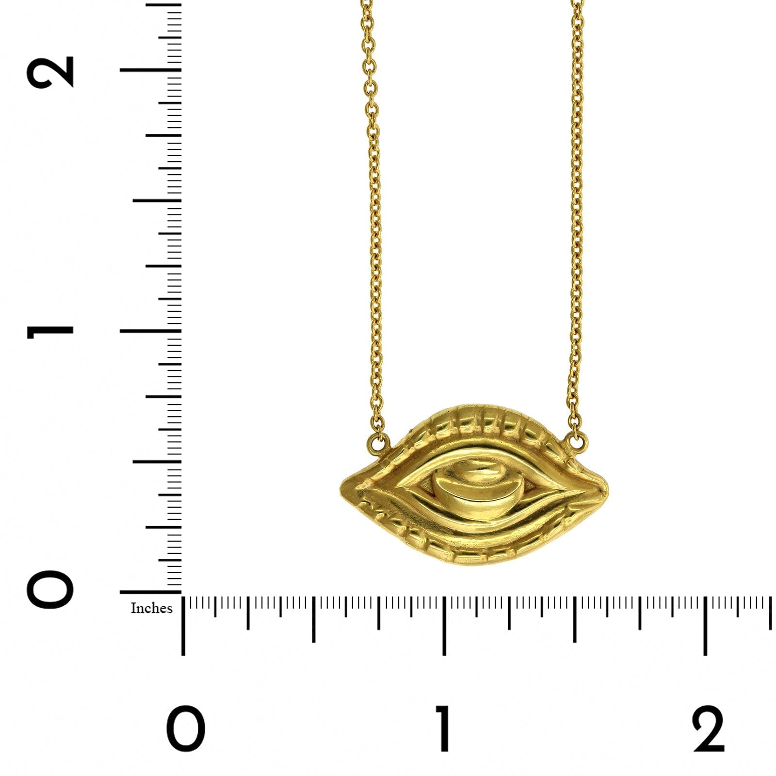 18K Yellow Gold Evil Eye Pendant, 18k yellow gold, Long's Jewelers